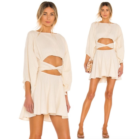 JBQ Just Bee Queen x REVOLVE Colette Dress in Vanilla - Picture 1 of 7